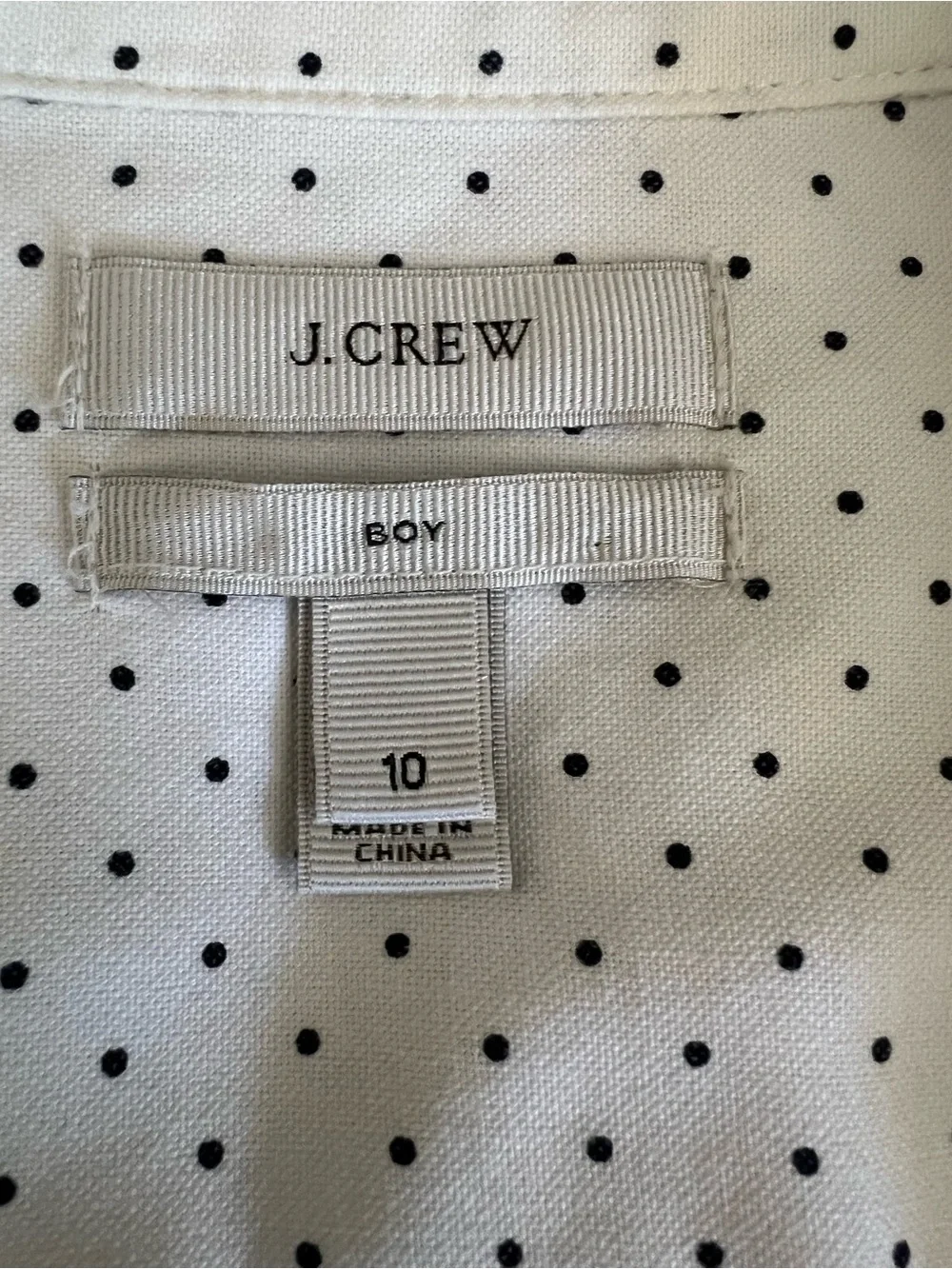 J Crew Women’s “Boy Shirt” Button Down Micro Polka Dot White/Bkack Dot 10